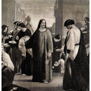 Jesus Advice To Rich Man Engraving 1868 Victorian Religious Art Jeune DWEE27